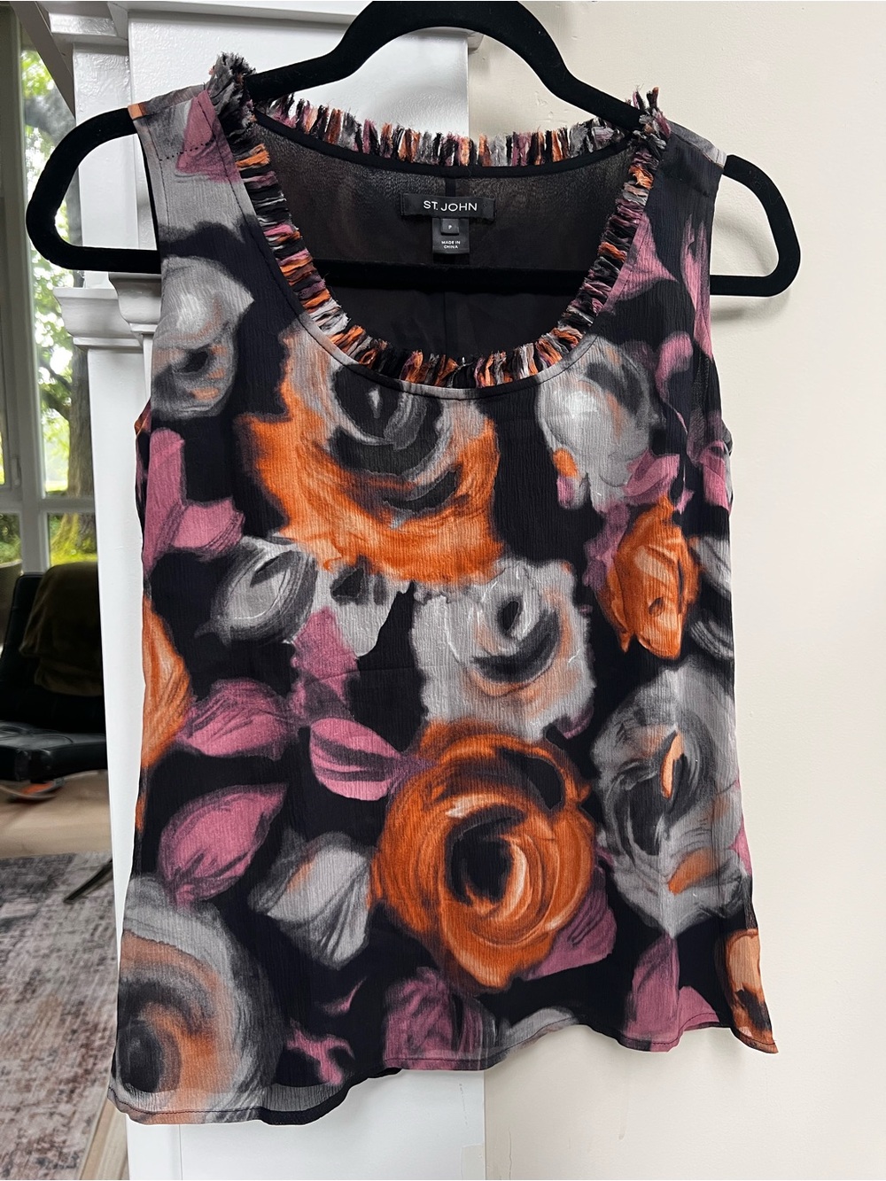 St. John sleeveless silk blouse